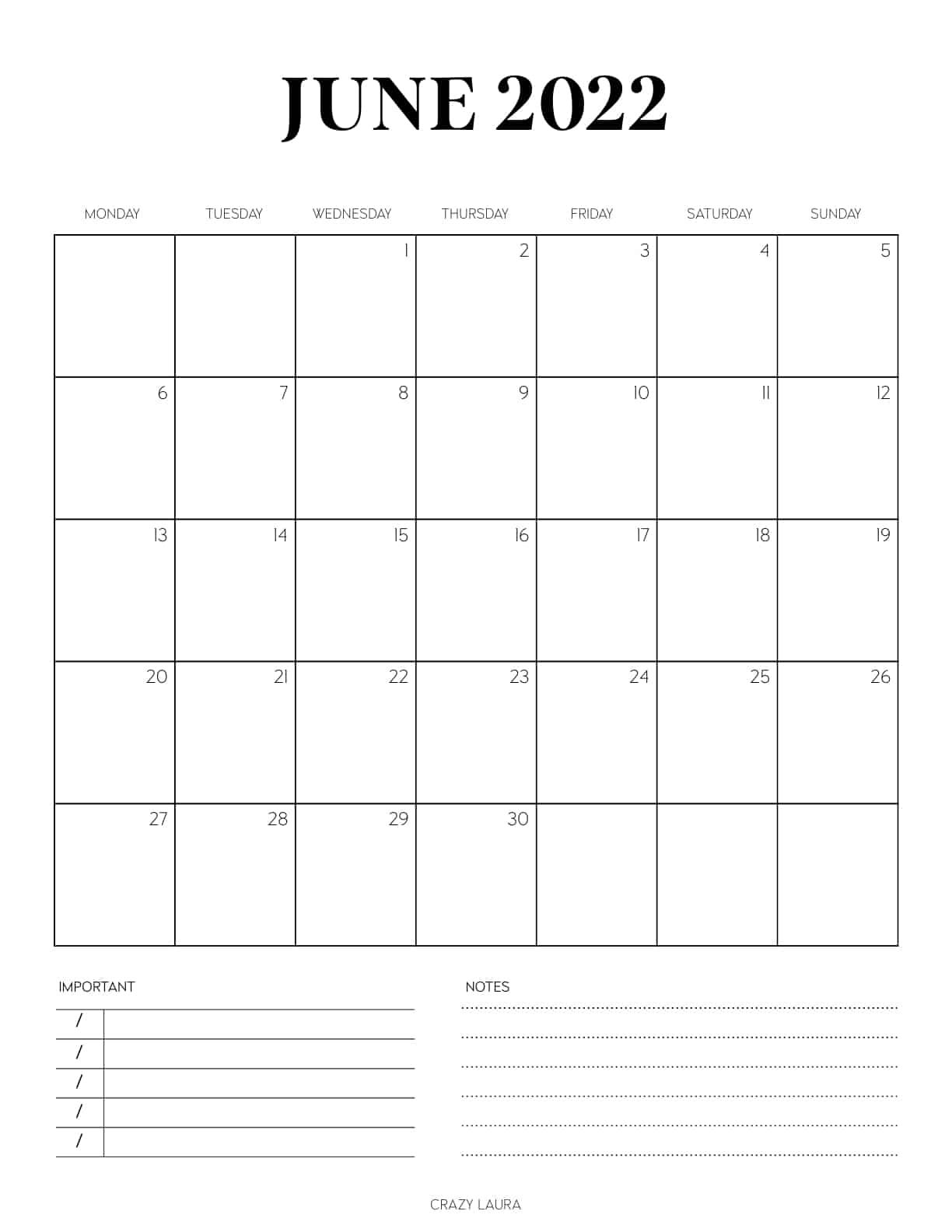 blank pdf calendar pages