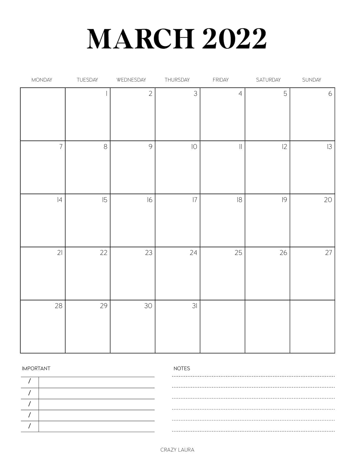 march pdf printable pages