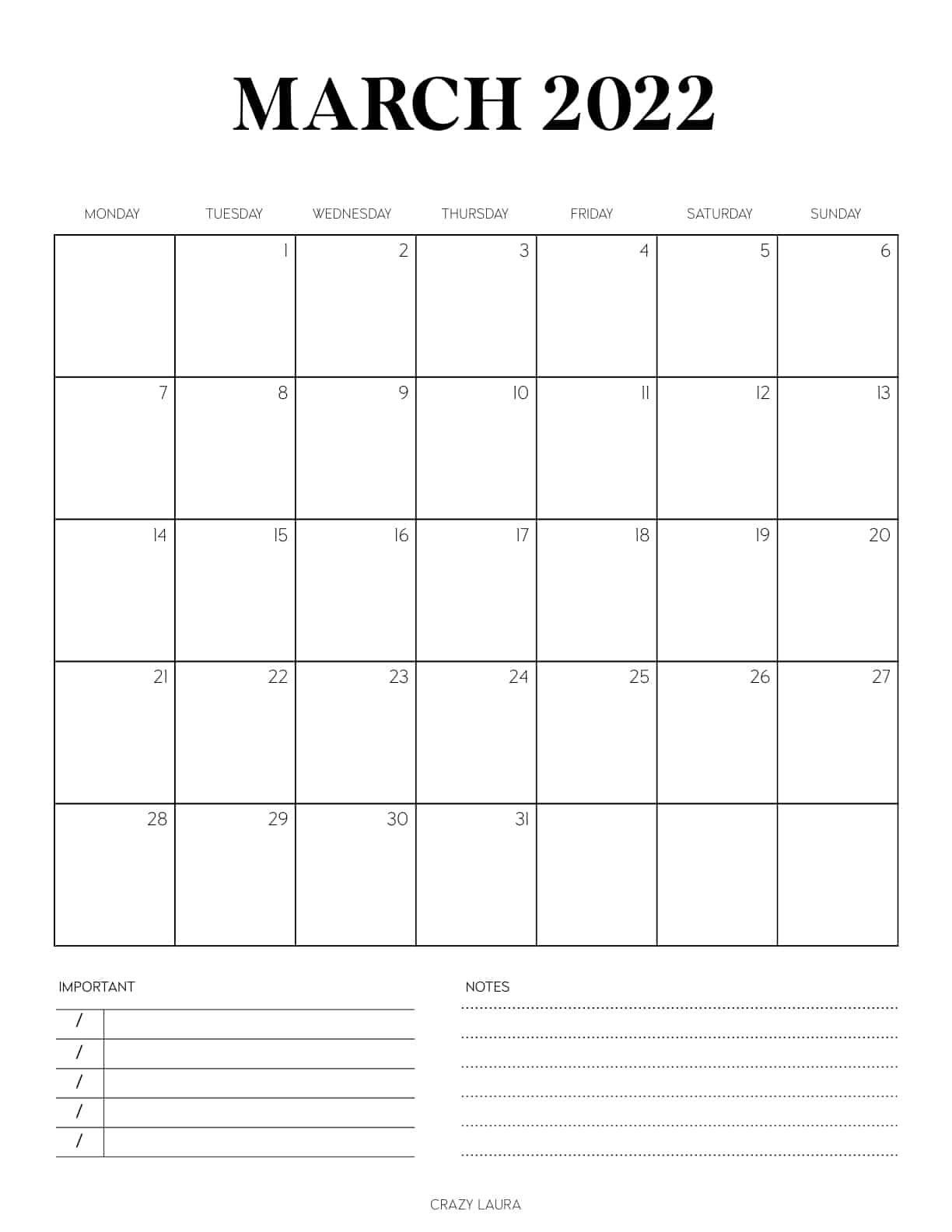 march pdf printable pages