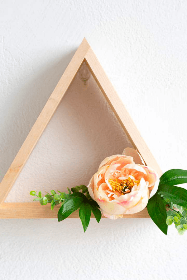 Faux Floral Triangle Wall Shelf