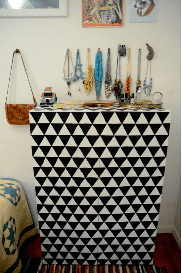 Geometric Shapes in Black and White Dresser
