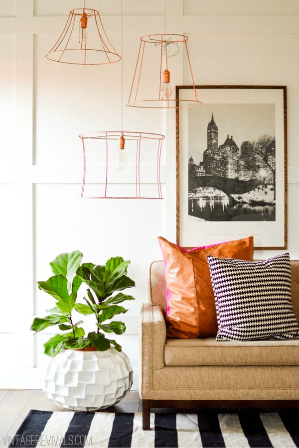 Upcycled Copper Wire Pendant Lamp