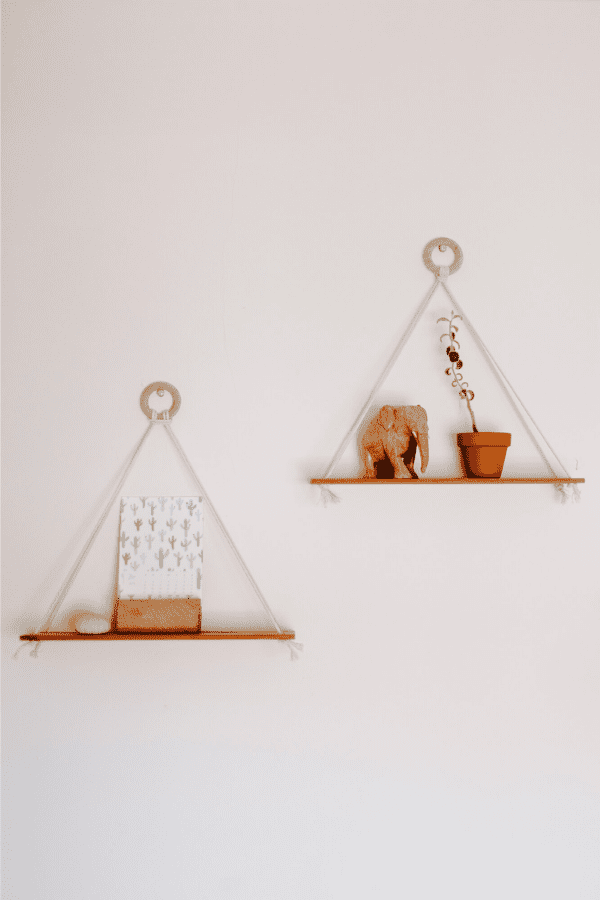 Easy DIY Hanging Wall Triangle Shelf