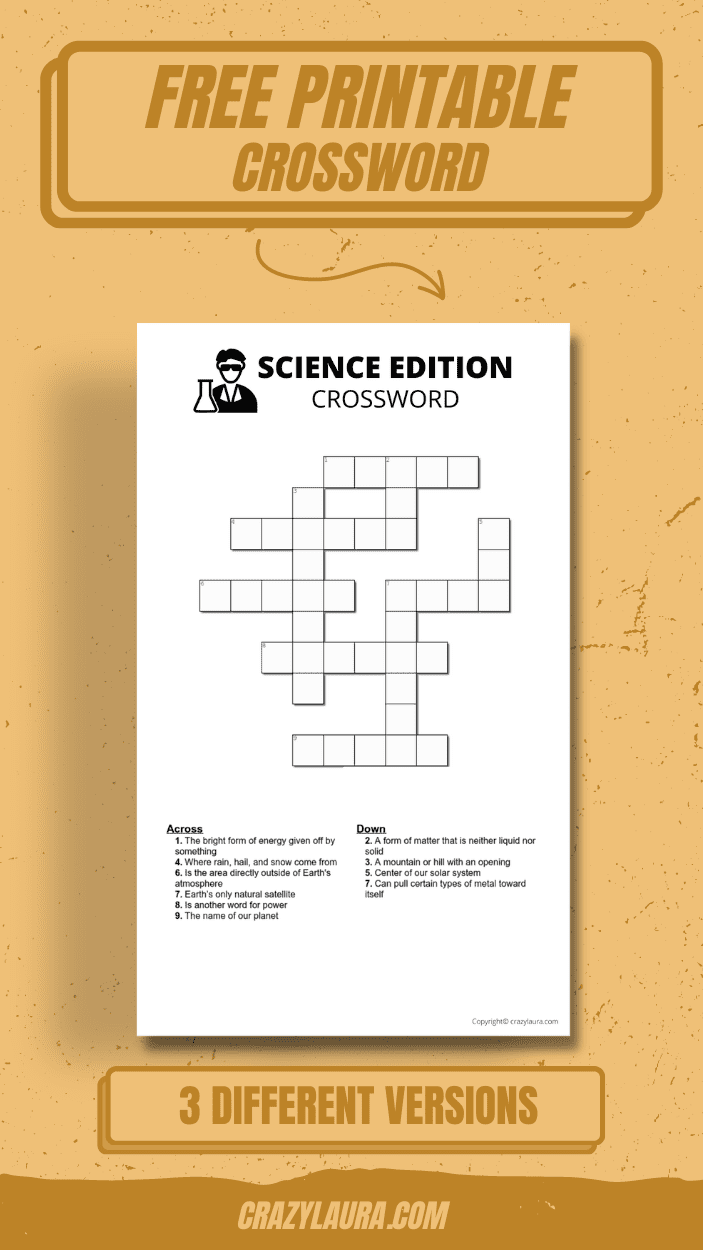 Science Edition - Crossword (3 Different Versions))
