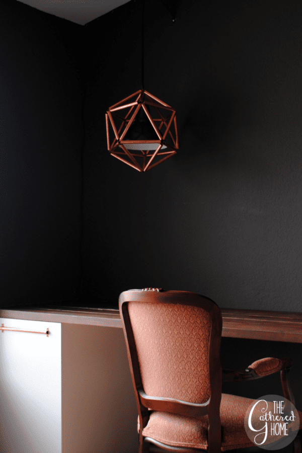 Copper Pipe Icosahedron Pendant Lamp