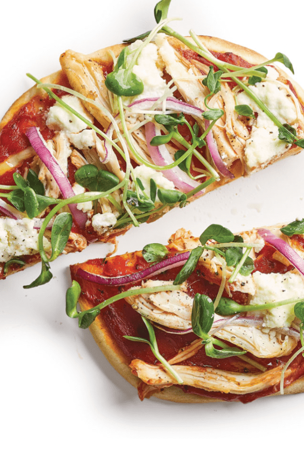 Chicken and Ricotta Pizza with Microgreens