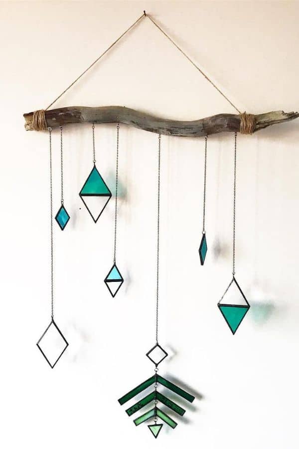 HANGING WALL DRIFTWOOD WITH GLASS