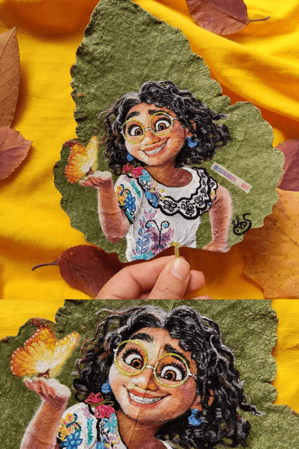 Disney Character on Leaves
