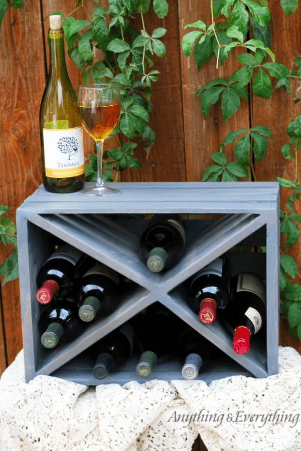 Wood Crate Wine Shelf
