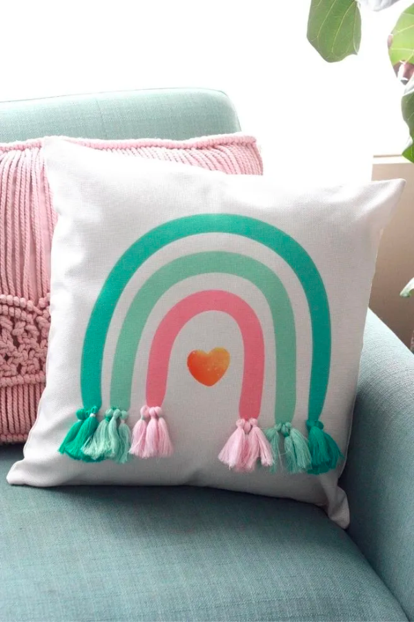 Rainbow Tassel Pillow