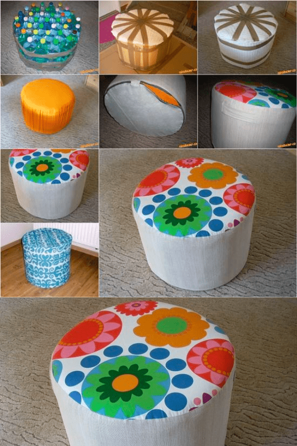 Recycled Plastic Bottle Ottoman