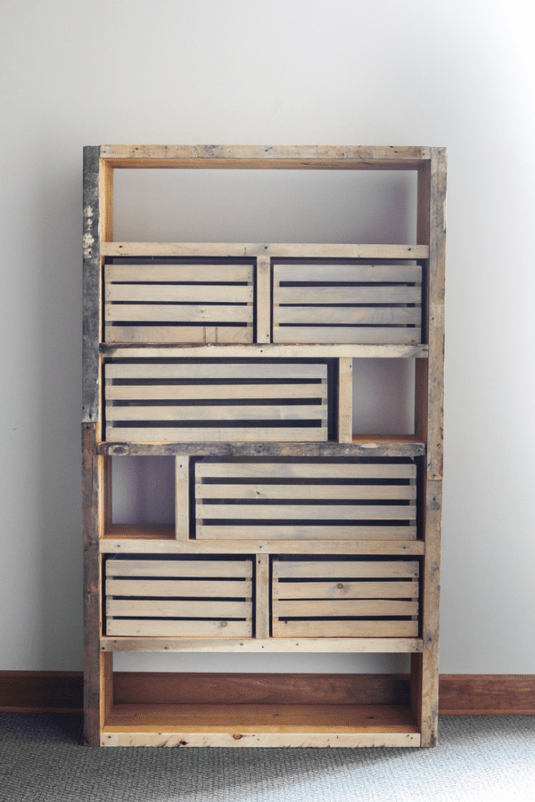 Crates & Reclaimed Pallets Bookshelf