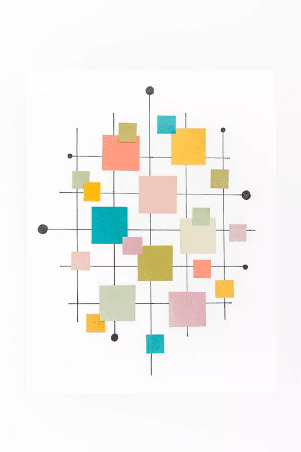 Mid-Century Inspired Paint Chip Wall Art
