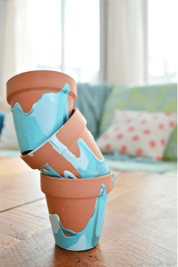 Ombre Drip Painted Pot