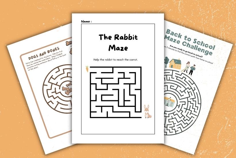 8 Free Fun Maze Printable for Preschoolers
