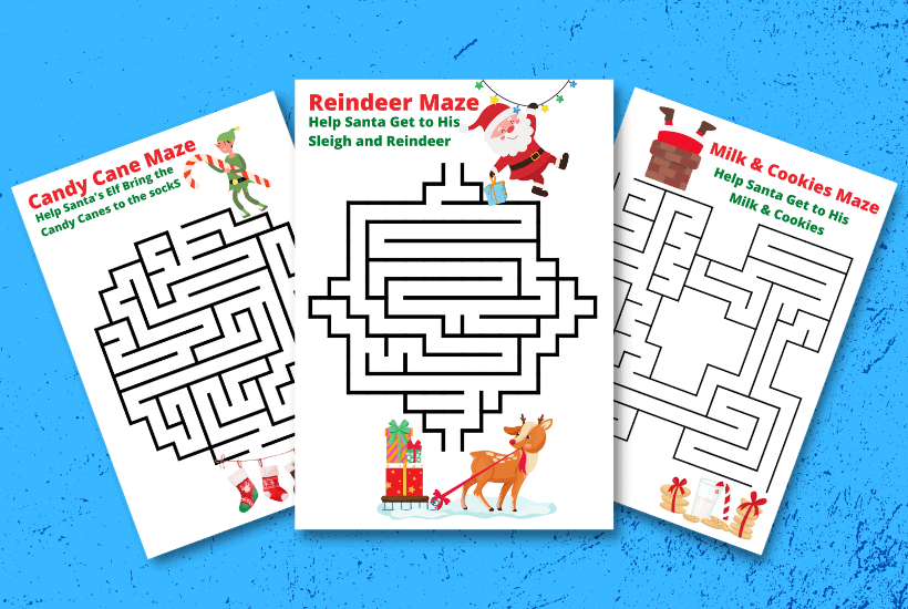 8 Free Fun Christmas Printable Maze Worksheets