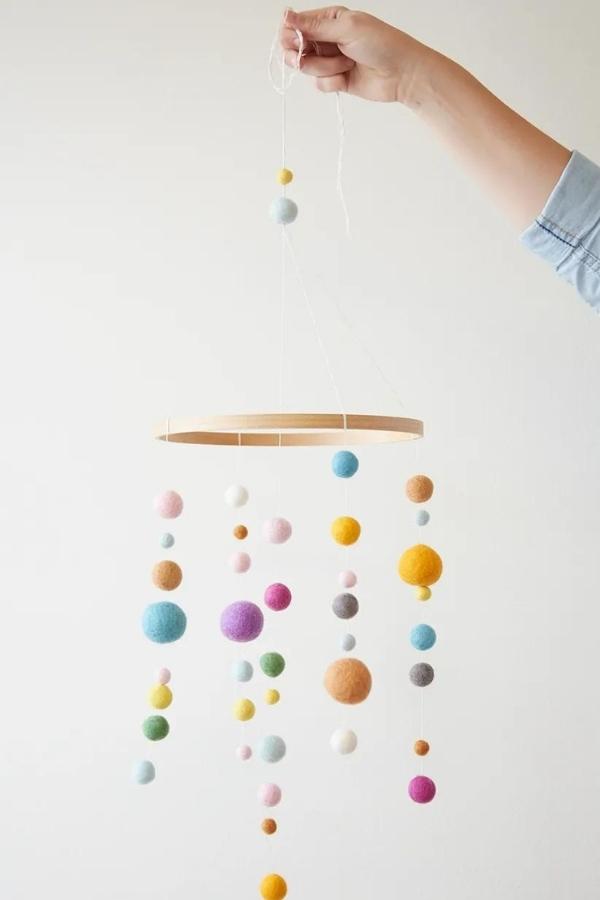 EMBROIDERY FLOSS HOOP BABY MOBILE