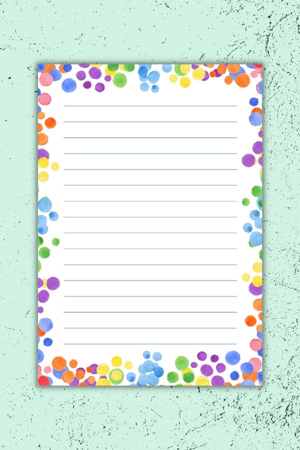 WATERCOLOR RAINBOW DOTS STATIONERY A4 NOTEPAD
