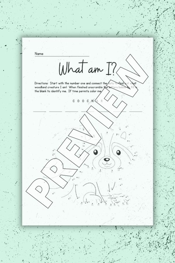 WHAT AM I? CONNECT THE DOTS WORKSHEET