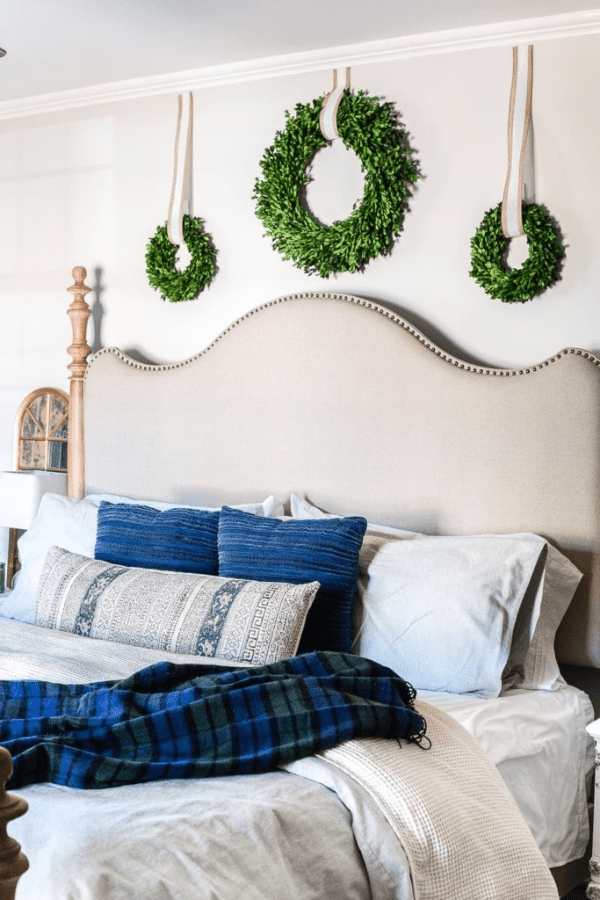 Blue Accent Christmas Bedroom