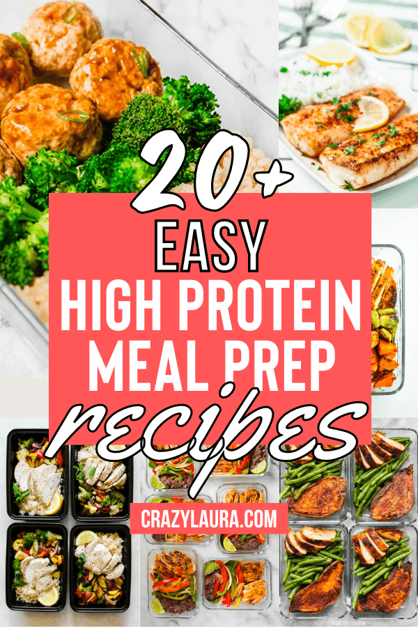 20+ Easy High Protein Meal Prep Recipe Ideas (Pinterest Pin)