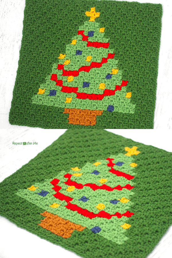 Christmas Tree Pixel Square