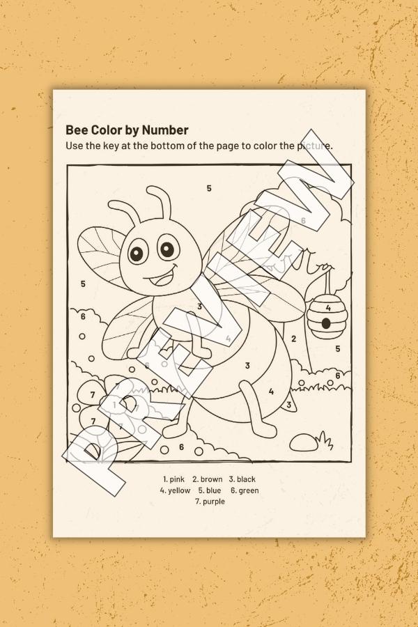 BEE COLOR BY NUMBER