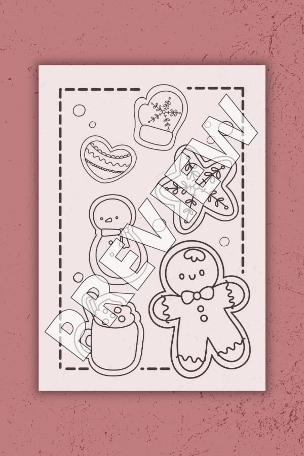 CHRISTMAS COOKIE COLORING PAGE