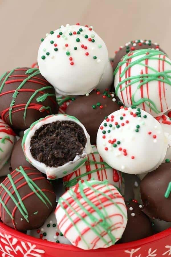 These delicious Oreo Balls are made with only three ingredients, plus some decoration.