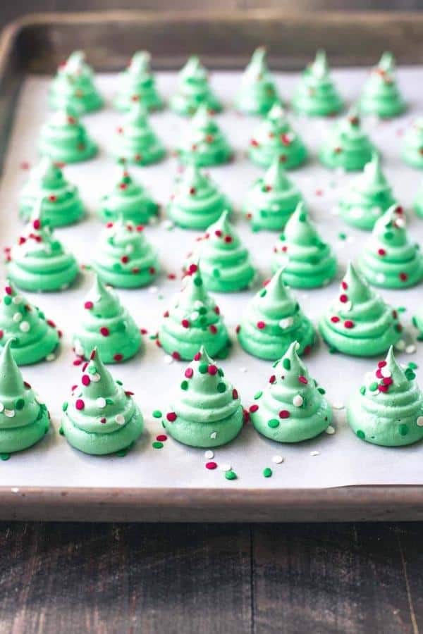 Meringues are a delicious and festive addition to any holiday cookie platter.