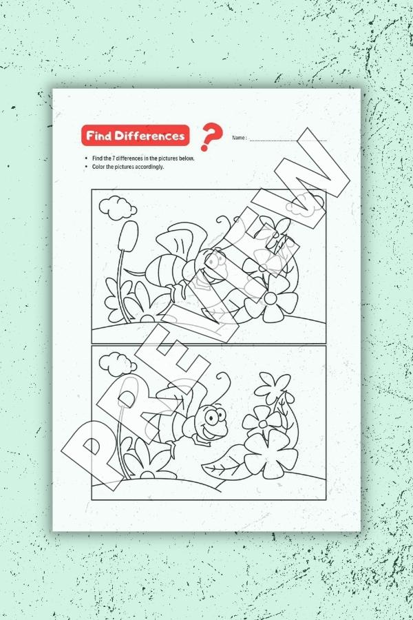 FIND THE SEVEN DIFFERENCES WORKSHEET PRINTABLE