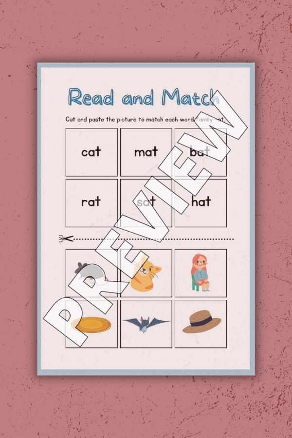 READ AND MATCH WORKSHEET PRINTABLE
