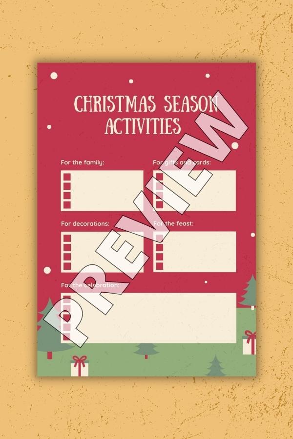 RED AND GREEN ILLUSTRATION CHRISTMAS CHECKLIST