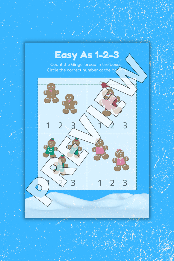 1-2-3 Counting Gingerbread Worksheet