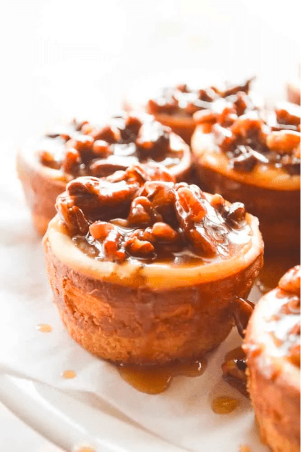 Spiced Rum Pecan Cheesecakes