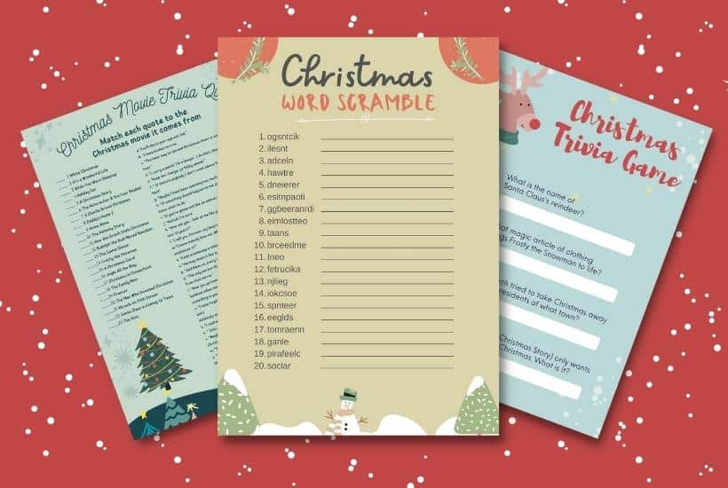 4 Fun Free Printable Christmas Trivia Game Sets