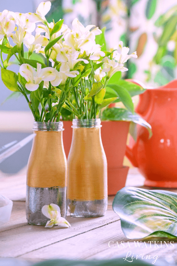 Two-Toned Milk Bottle Vases