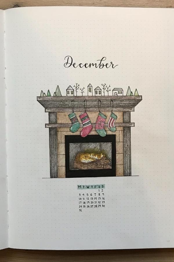 CHRISTMAS FIREPLACE DECEMBER COVER PAGE