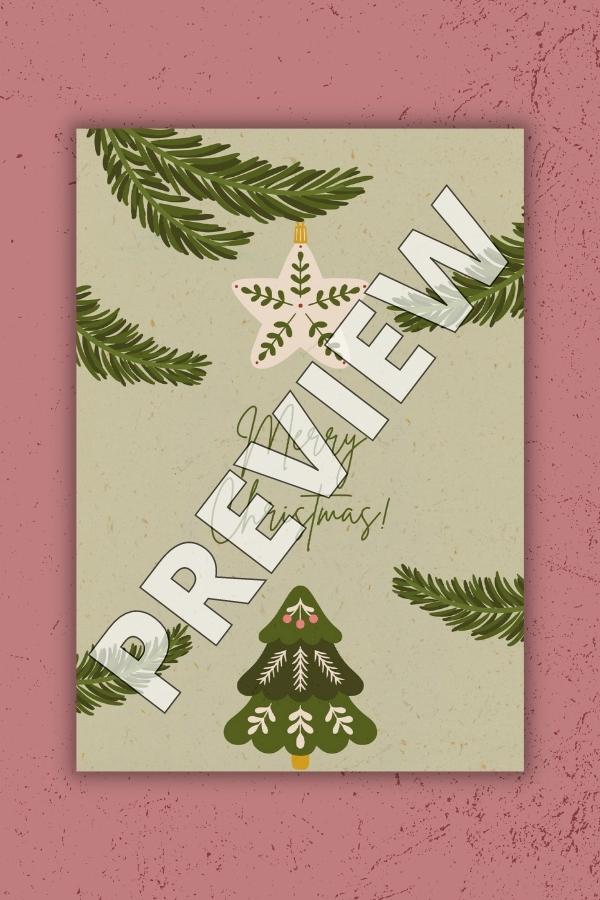 Christmas Tree Themed Merry Christmas Printable