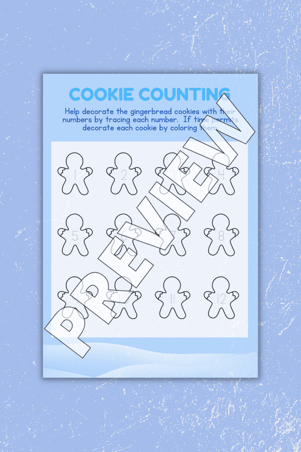 Cookie Counting Gingerbread Worksheet
