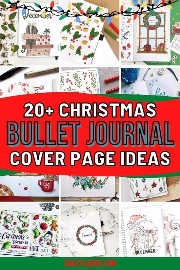 List of Festive Christmas-themed Bullet Journal Cover Page Ideas
