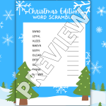 Free Christmas Word Scramble Printables