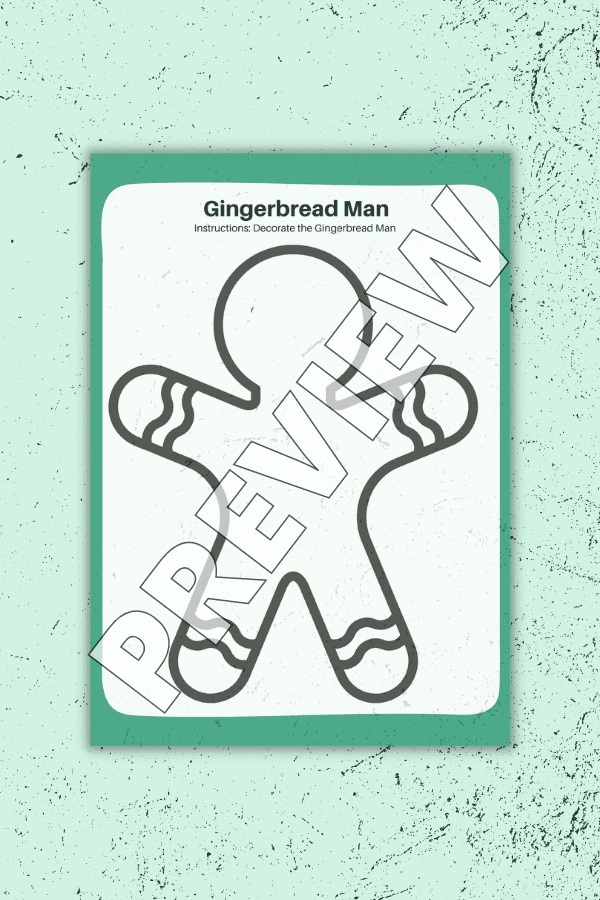 Gingerbread Man Decorating Christmas Worksheet