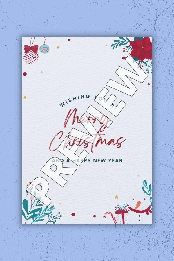 Green Red White Merry Christmas Printable