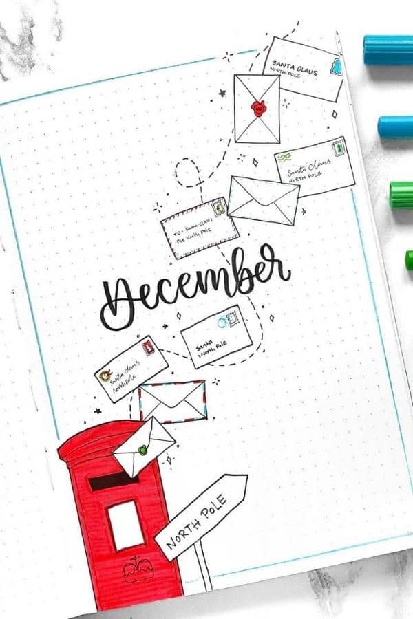 RED LETTER BOX WITH CHRISTMAS LETTERS COVER PAGE
