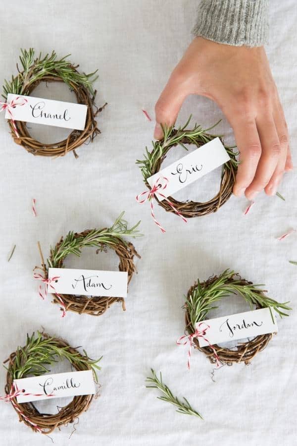 ROSEMARY WREATH PLACE CARDS