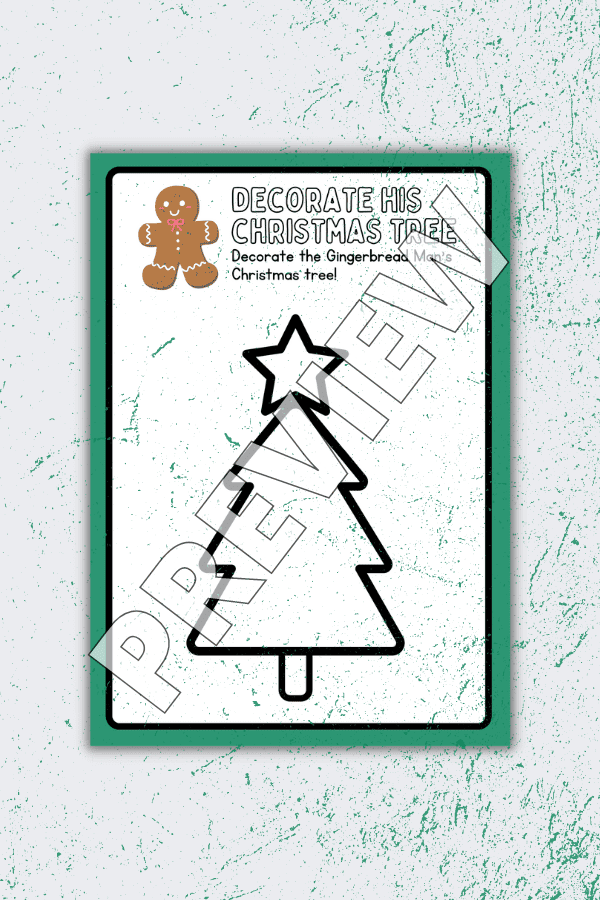 Tree Decorating Gingerbread Worksheet
