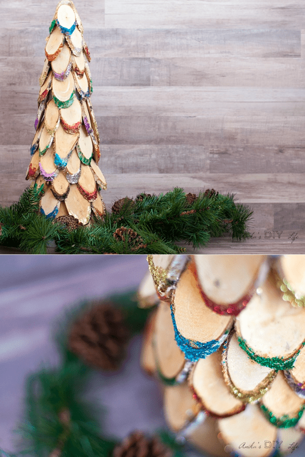 Colorful Wood Slice Christmas Tree