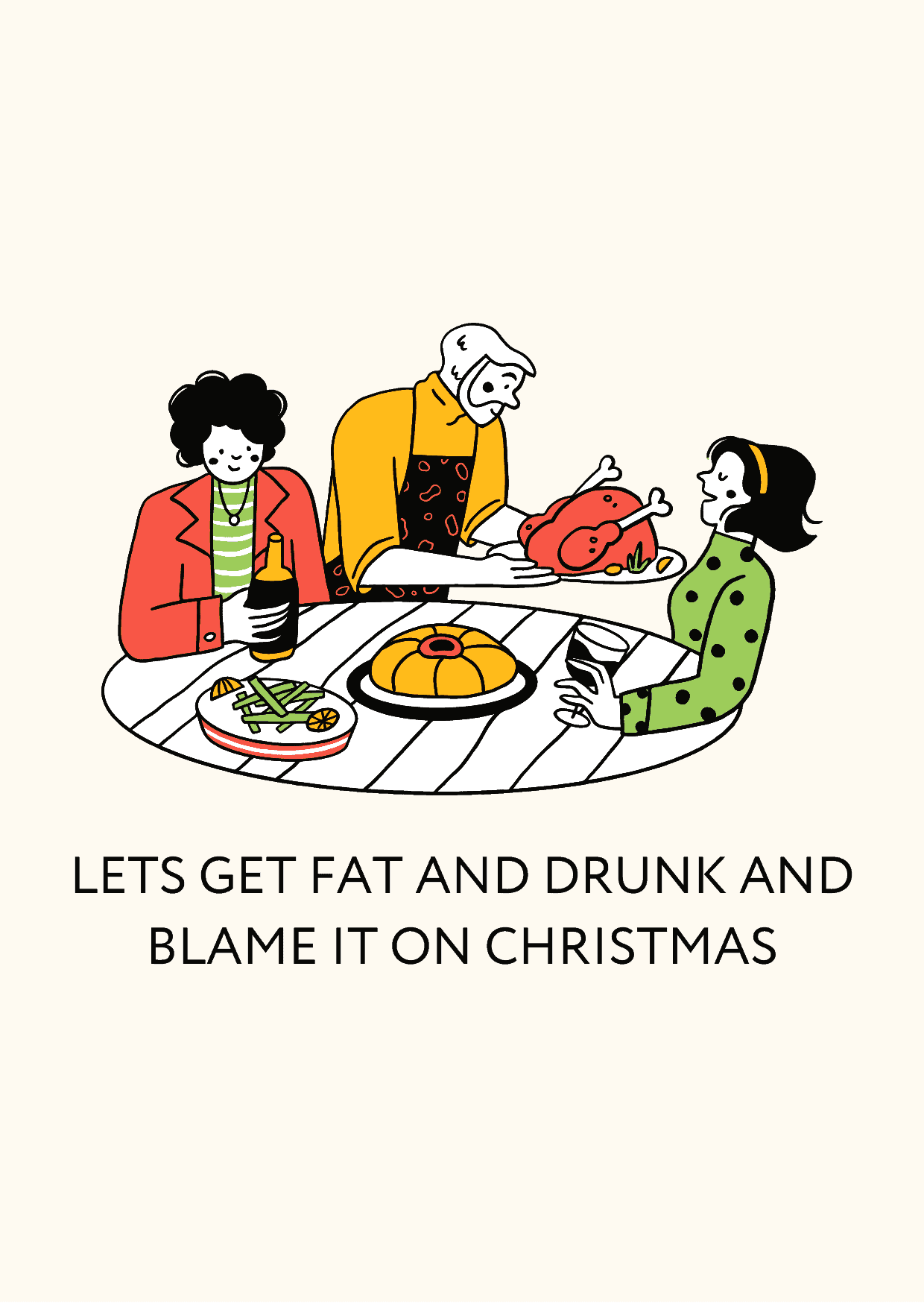 Let's Get Fat Christmas Card