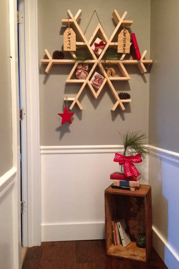 Let It Snow DIY Wooden Snowflake Shelf